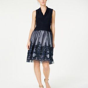 adorable Navy dress,  waist flare full skirt, New never worn